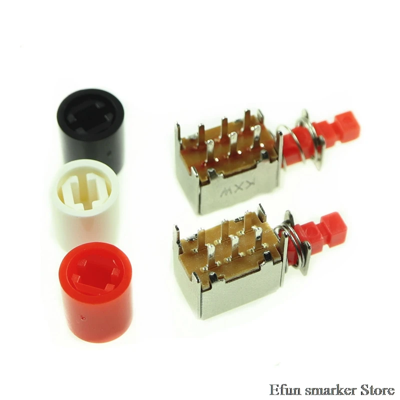 PS 22F03 правый угол PCD Мгновенный кнопочный переключатель с крышкой DPDT двухполюсный 6 Pin самоблокирующийся ключ