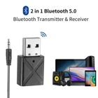 Мини-аудиоприемник, приемник-передатчик 3,5 мм AUX, стерео аудиоадаптер, Bluetooth-совместим, беспроводной аудиоадаптер 5,0 USB