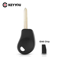 keyyou 10x transponder car key case with id46 chip for citroen xsara picasso key shell fob blank case cover uncut sx9 key blade