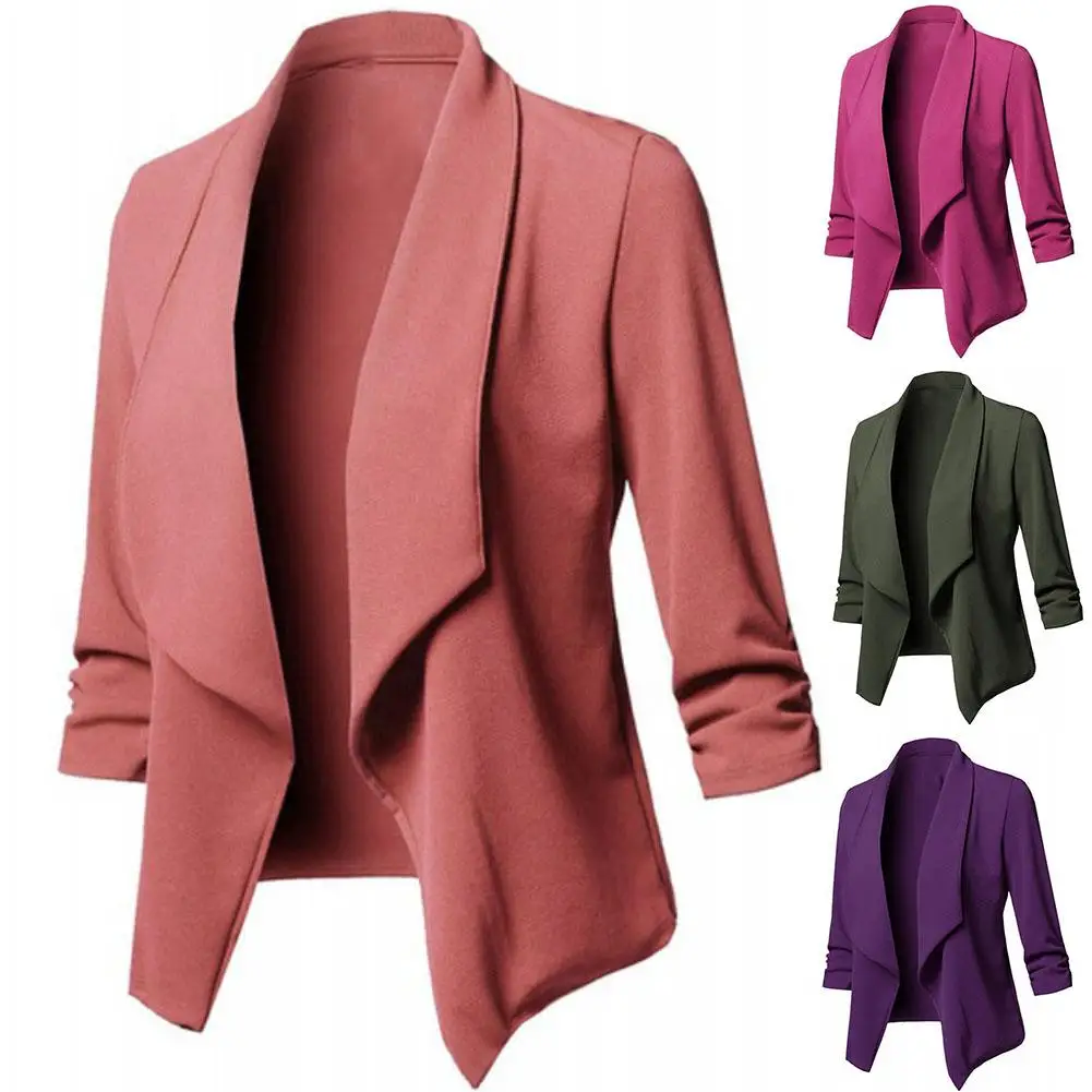 Женский деловой блейзер с длинными рукавами куртки кардиган офисный женский