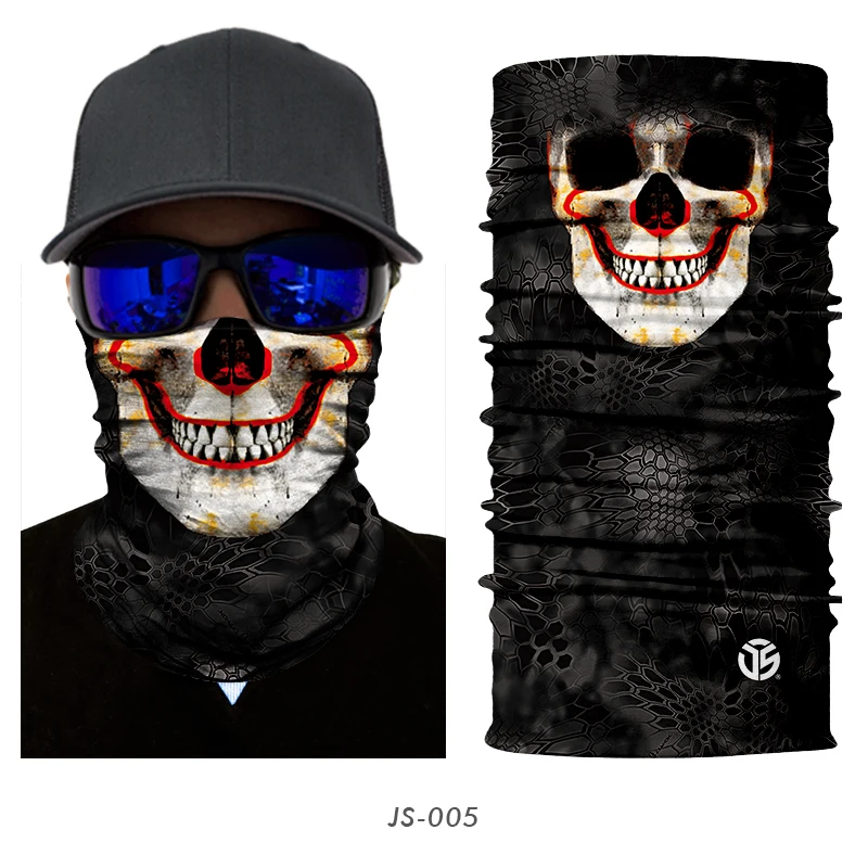 3D бесшовные банданы волшебный шарф грелка для шеи лицо призрак череп клоун