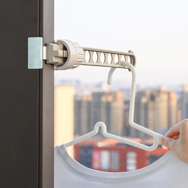 

Подвесные многофункциональные настенные вешалки для одежды с 8 отверстиями, Складные Выдвижные вешалки для использования в помещении и на ...