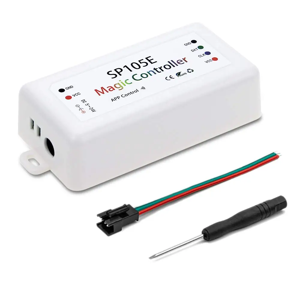 Беспроводной музыкальный контроллер с матрицей SP105E/SP107E ws2812b Bluetooth световой 5 В ~ 24