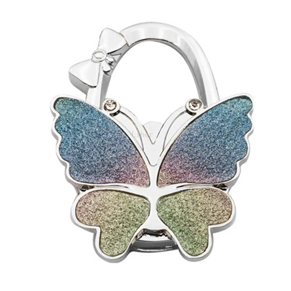 Складной держатель для сумки крючки Блестящая бабочка дизайн сумка стола