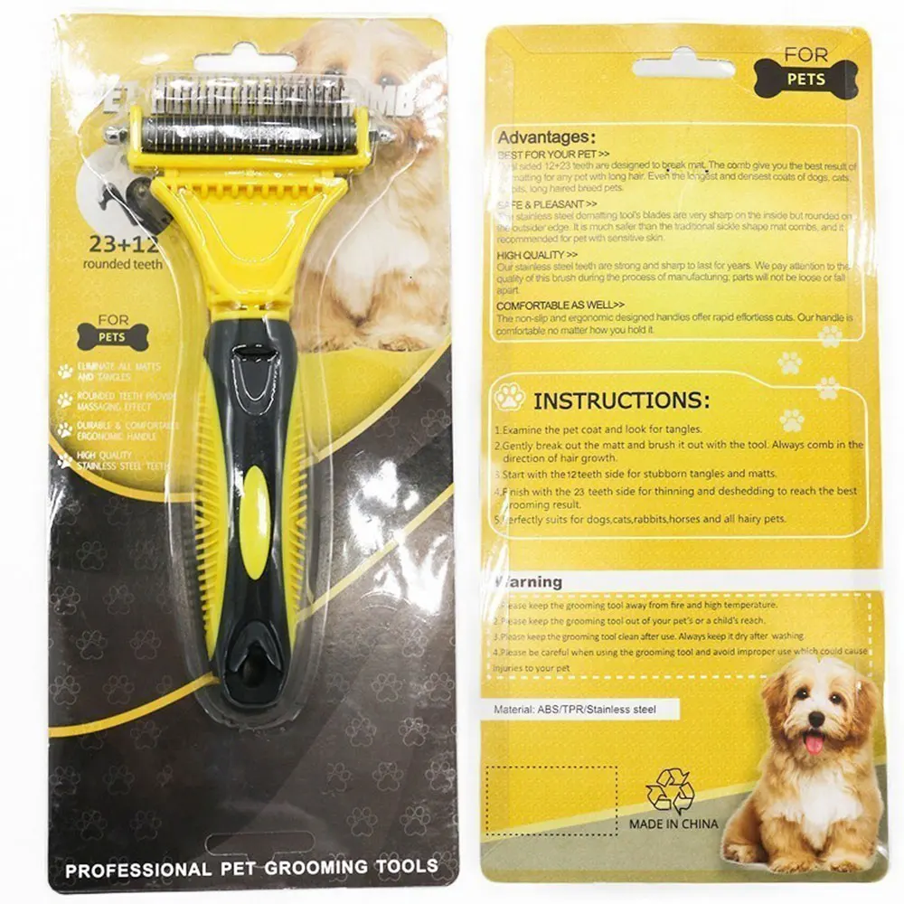 

PET GROOMING TOOLS COMB PET SILICA GEL comb hair dog dog knot knot opening rake double hook dog clean