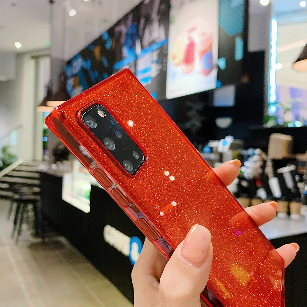 Прозрачный чехол LOVECOM с флуоресцентными блестками для телефона Samsung S20FE S20 S21 Plus A50