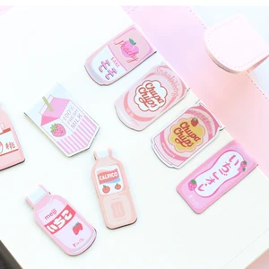 Domikee новый японский мультфильм, дизайн питьевой воды, магнитная Студенческая визитница, конфеты, детские бумажные маркеры, канцелярские принадлежности, 4 шт.