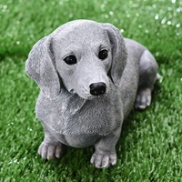 garden dachshund statue simulation animal resin sculpture decoration fantasy fans crafts lawn for dog lovers