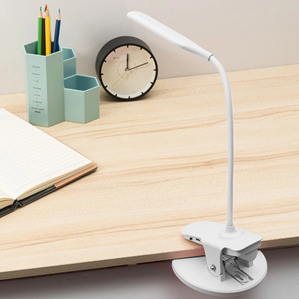 Регулируемые светодиодные настольные лампы зажим Перезаряжаемый USB энергосберегающие настольные лампы с сенсорным выключателем лампа для детского обучения чтения