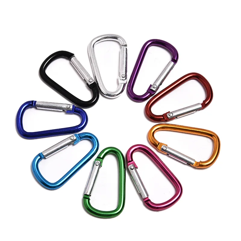 

10PCS Aluminum Carabiner Key Chain Clip Outdoor Camping Climbing Accessories Keyring Snap Hooks Water Bottle Buckle Travel Kit