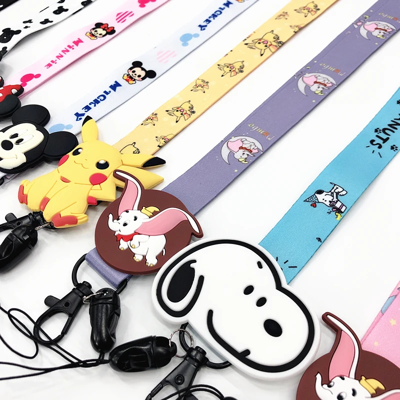 Милый мультяшный брелок ремешки на шею для ключей ID Card Pass Gym USB Phone lanyard DIY