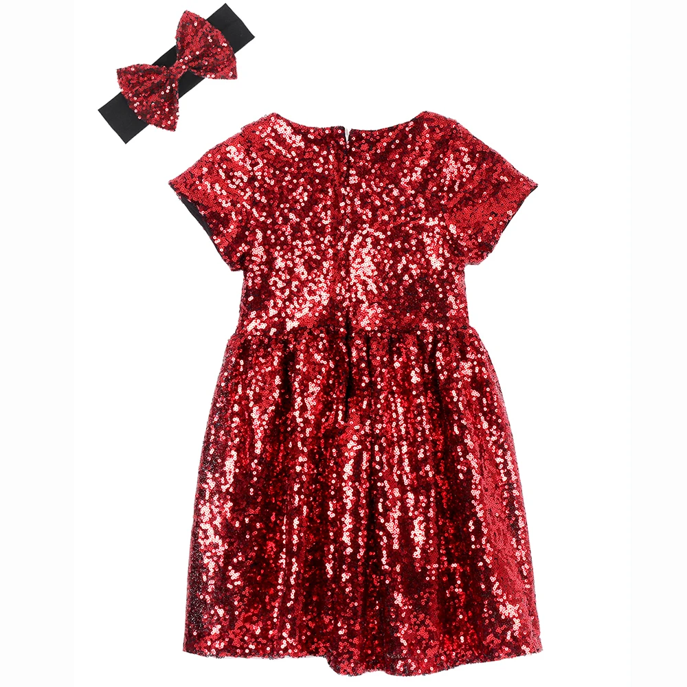 Детское платье с блестками для девочек вечерние платья специальная повязка на