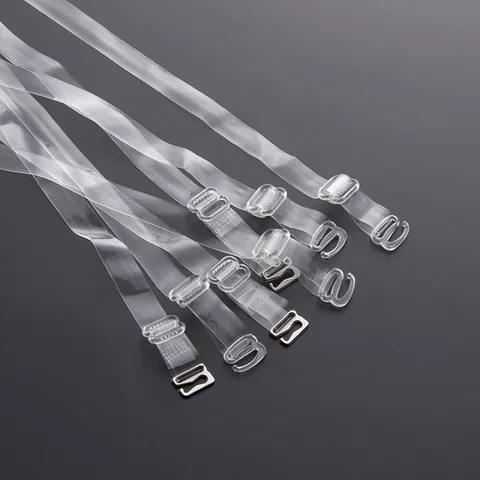 5Pairs=10Pcs Metal Buckle Bra Straps Belt Women's Elastic Transparent Silicone Bra Straps Adjustable Intimates Accessories