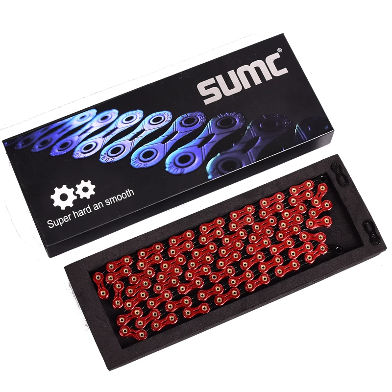 Цепь для велосипеда SUMC цепь X8 X9 X10 X11 X12 супер светильник 116L полая золотистая