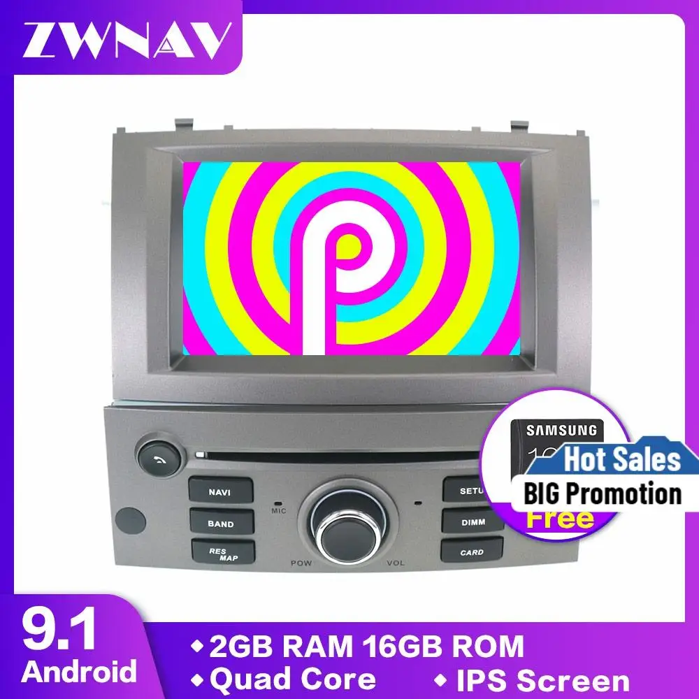 Android 9 1 автомобильный DVD плеер GPS ГЛОНАСС навигационный блок для Peugeot 407 2004 2010 BT