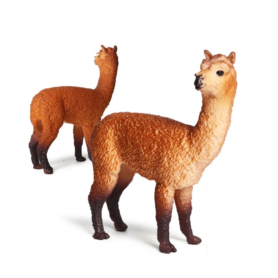 Реалистичная пластиковая Милая альпака дикая модель животного фигурка зоопарк
