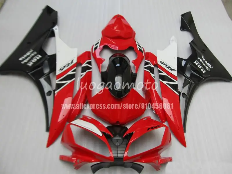 

Body kits red black Injection molding 100% fairing kits fit for YAMAHA YZFR6 06 07 YZF R6 2006 2007 YZF600 bodywork fairings set