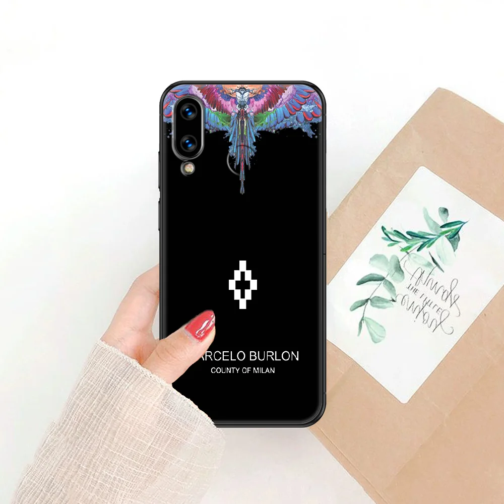 

Marcelo Fashion Burlone Brand Phone case For Huawei Honor 6 7 8 9 10 10i 20 A C X Lite Pro Play black painting Etui tpu back
