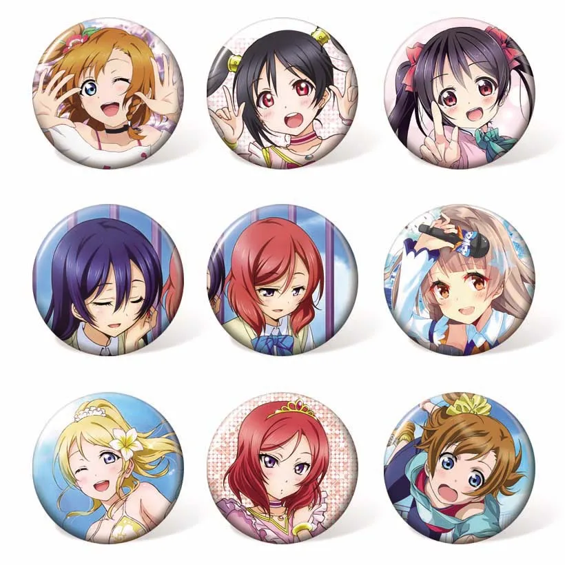 9 шт./компл. аниме Lovelive красочные значок Minami Kotori Брошка мультфильм для одежды и