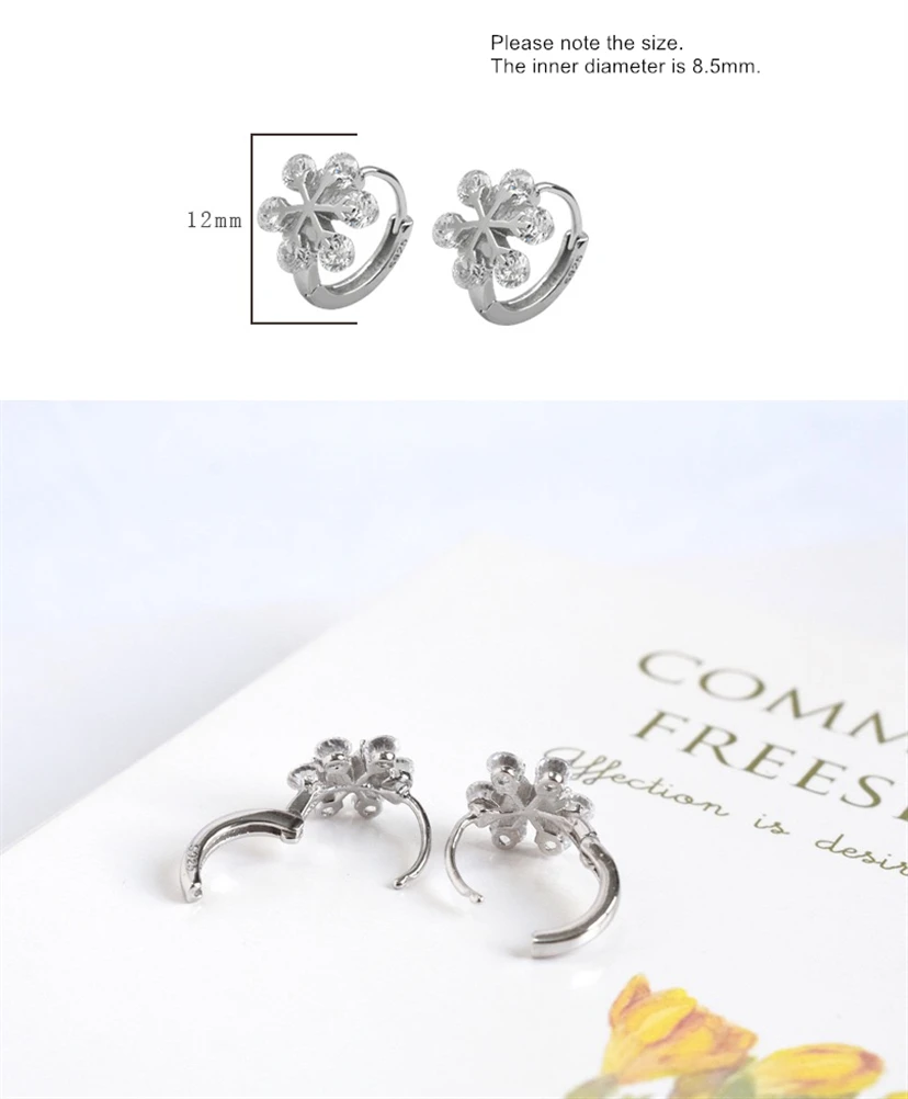 Женские серьги кольца из стерлингового серебра 925 пробы с цирконием и