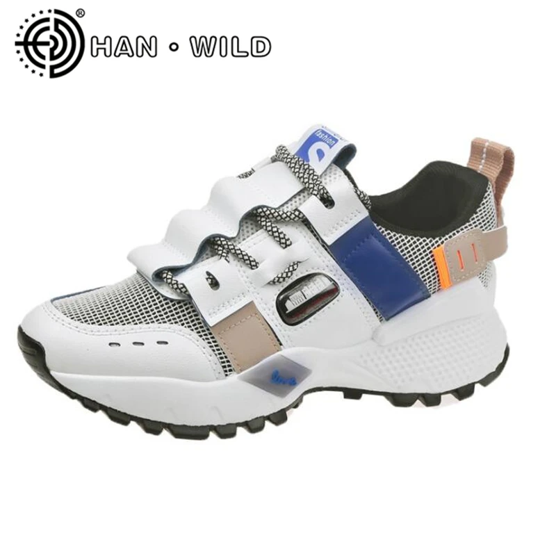 

5cm High Women Platform Chunky Sneakers Women Luxury Designer Lace-up Casual Vulcanize Shoes Female Fashion Sneakers Lady Flats