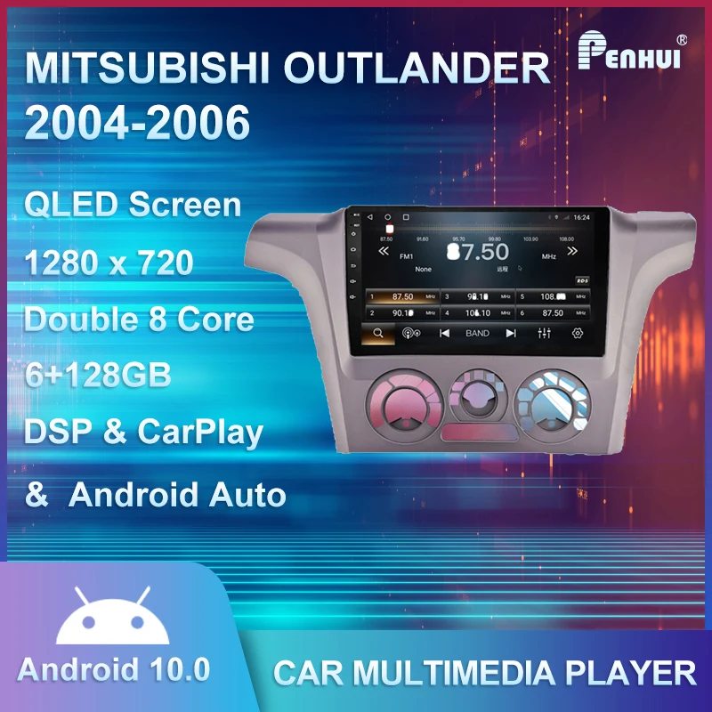 

Автомобильный DVD-проигрыватель для MITSUBISHI OUTLANDER 2004-2006, 9 дюймов, автомобильное радио, мультимедийный видеоплеер, навигация GPS, Android 10,0, двойной ...