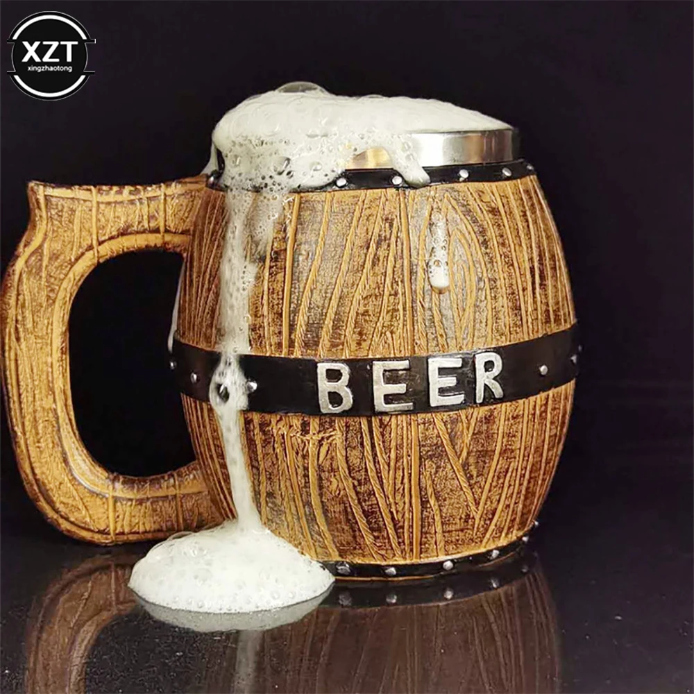 1 шт. деревянная бочка из нержавеющей стали смола 3D пивная кружка Кубок для игр