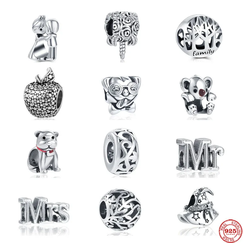 Бесплатная доставка европейская семья Яблоков собака медведь цветок бусины