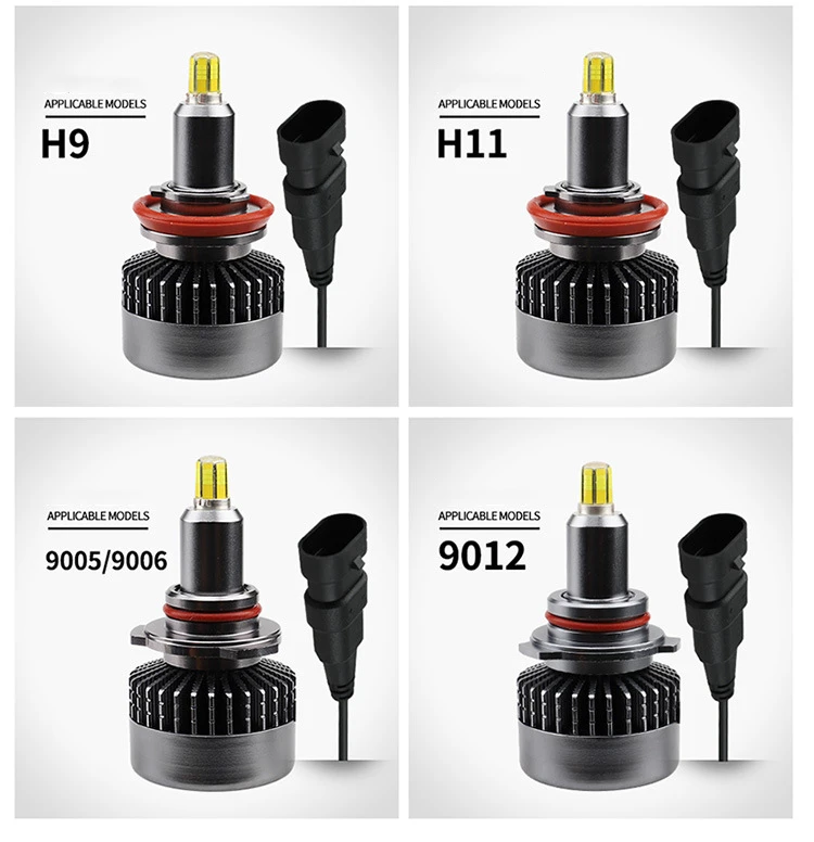 

2PCS H1 H7 360 Led Headlight Bulb H11 HB3 HB4 H8 H9 9005 9006 9012 Mini Size 110W 6000K 20000LM 12V Led Car Lights Bulbs Turbo