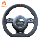 MEWANT темно-серый Alcantara Черный чехол на руль для Audi S3 A5 A7 RS 5 RS 7 S4 S5 S6 2013 S7 SQ5 2013 2014 2015 2016-2017