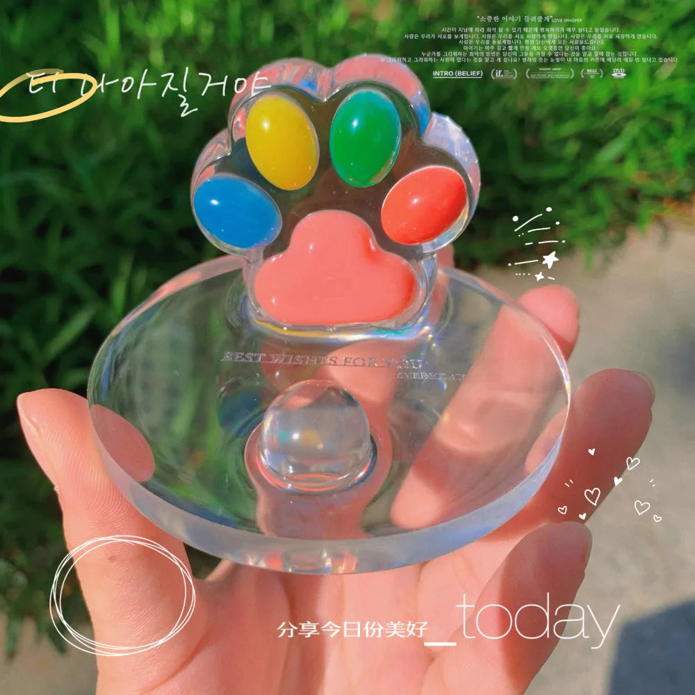 

Cute Cat Transparent Colorful Mobile Phone Dolder Desktop Decoration Desk Decorations Girls' Phone Holder Handmade Products