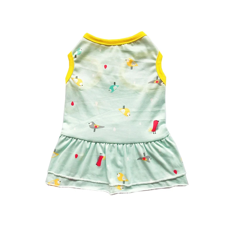 

Summer Dog Printed Puppy Dog Cat Dresses Cute Sleeveless Dog Clothing Soft Cotton Pet Clothing for Dogs Cats Pets Skirt Dress