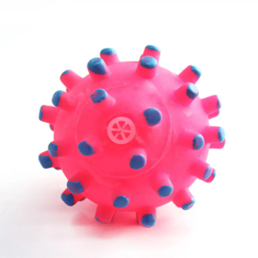 Dog toy sounding small spike ball rubber teeth cleaning pet dog cat | Дом и сад