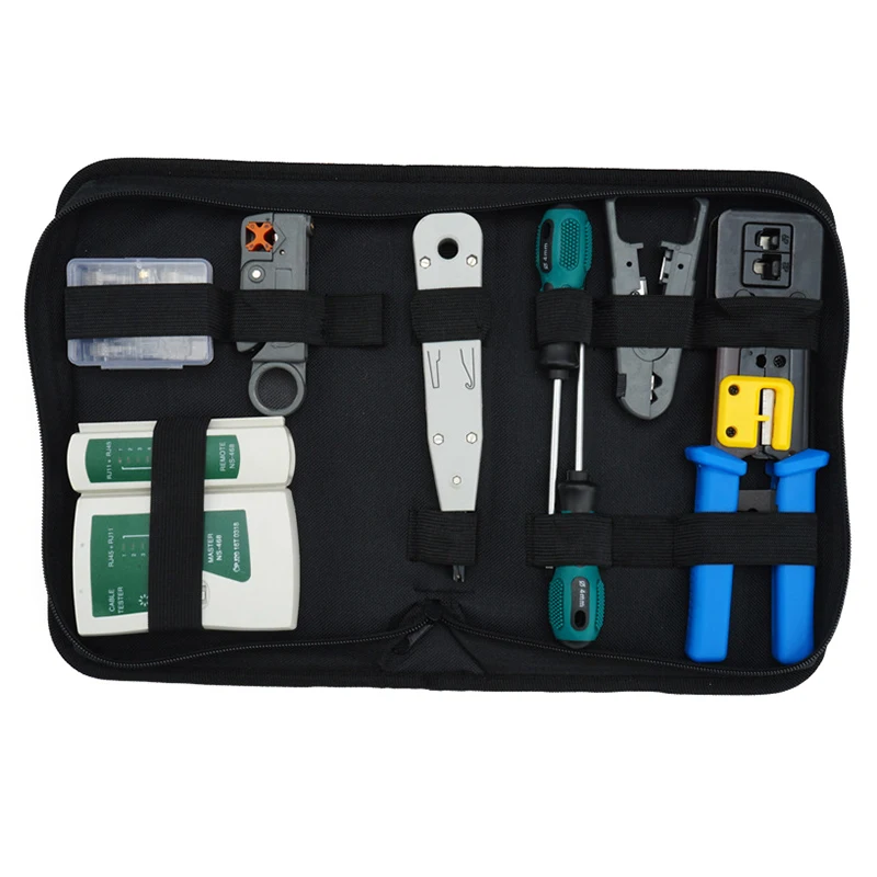 

Network Tool Kit Set, Crimp Tool Rj45, Cat5 Cat6 Cable Tester Repair Wire Stripping Cutter, Rj45 Coax Plug Crimping, Rj11 Wire D