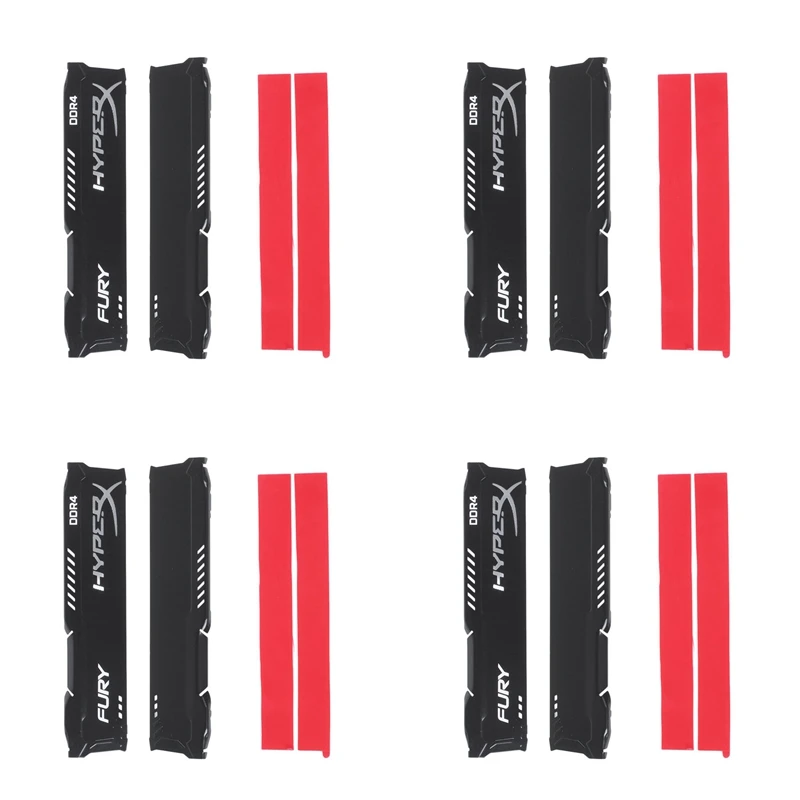 

4X RAM heatsink radiator for ram DDR3 Memory cooler cooling heat sink desktop memory radiator DDR2 DDR3 DDR4 Black