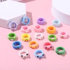 Модное акриловое кольцо с мультяшными вишнями, кольцо с милыми лягушками, цыплятами, облаками, забавное модное ювелирное изделие, аксессуары, подарок для друзей