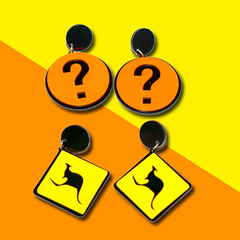 Новые корейские акриловые квадратные геометрические длинные серьги кенгуру с