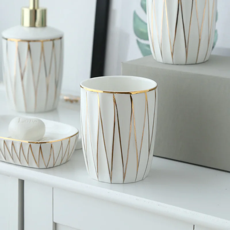 Набор гигиенических принадлежностей для ванной комнаты керамический держатель