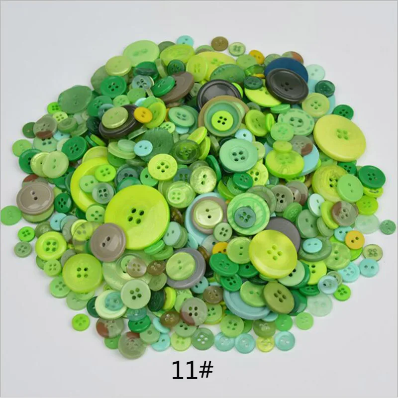11 Green 600 шт./лот L/M/S Смешанная загрузка смолы кнопка швейные пуговицы ремесла для DIY скрапбукинга детская одежда пуговицы - Цвет: 11 Green