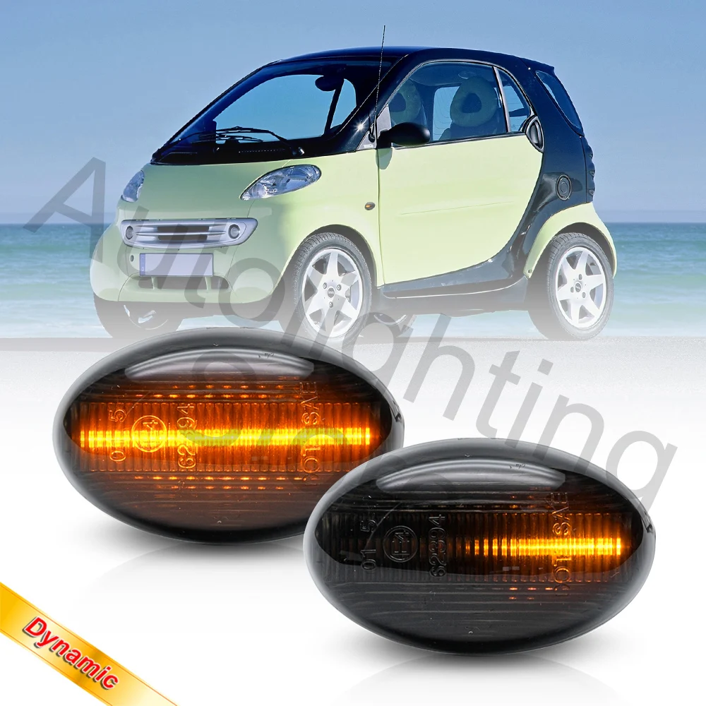 

2X для Smart Fortwo Cabrio W450 Roadster Coupe W452 динамические дымчатые линзы янтарные фонари поворота