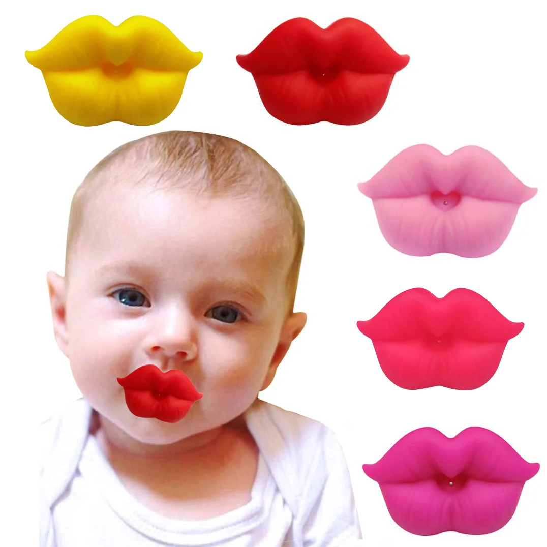 

New Food Grade Silicone Funny Baby Pacifiers Lip Mouth Shape Dummy Nipples Teether Toddler Pacy Orthodontic Soother Pacifier