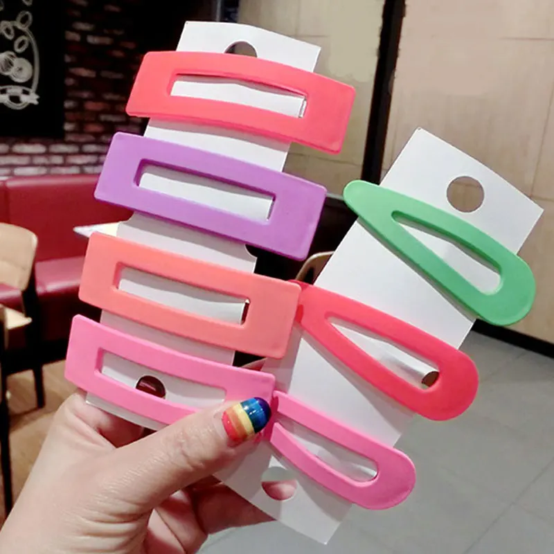 Флуоресцентные цветные геометрические заколки для волос BB сделай сам