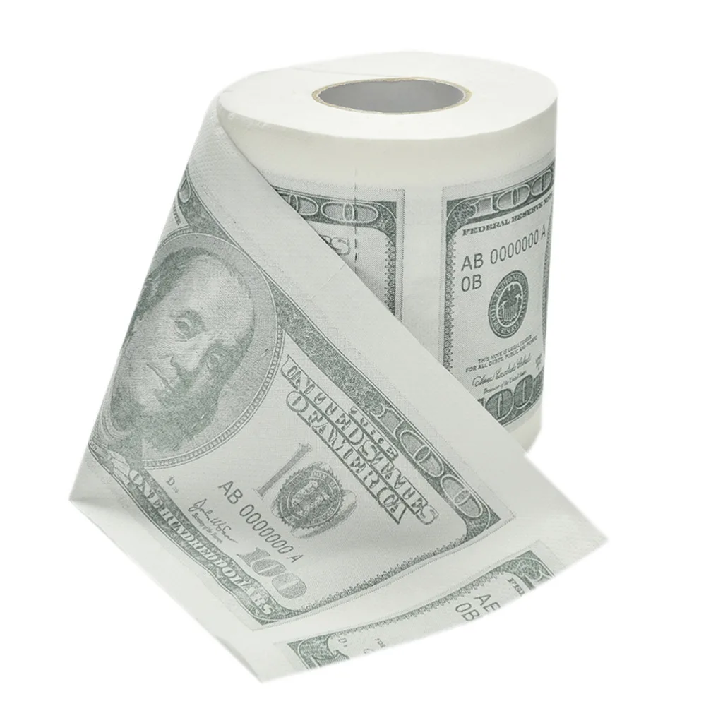 

One Hundred Dollar Bill Toilet Paper Novelty Fun $100 TP Money Roll Gag Gift