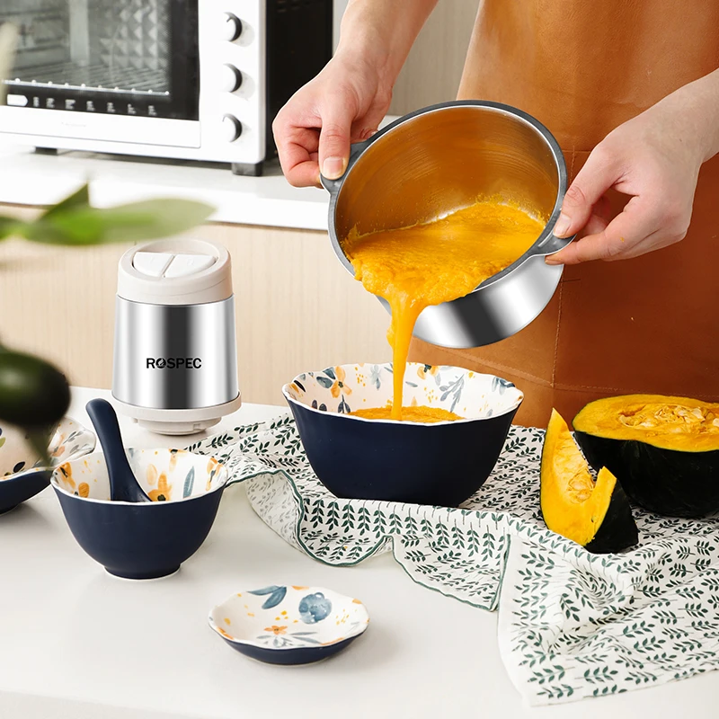 

ROSPEC Electric Multi-Functional Chopper Stainless Steel Meat Grinder 300W Powerful Food Chopper 2L Slicer Mincer Food Processor
