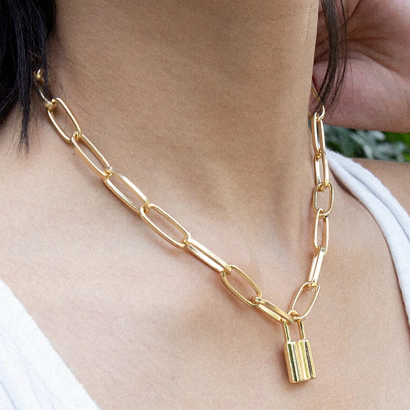 1 шт. винтажное ожерелье с квадратным замком в стиле панк хип-хоп рок висячий