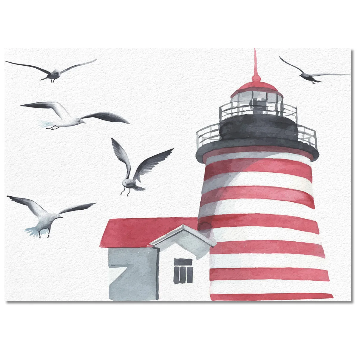 Lighthouse Seagull Watercolor Art Carpets for Bed Room Modern Home Large Area Rug Living Bay Window Mat | Дом и сад