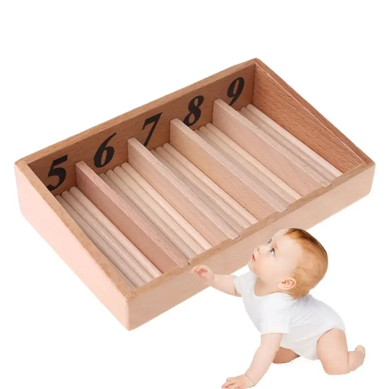 

Montessori Wooden Spindle Box 45 Spindles Mathematics Counting Educational Toy
