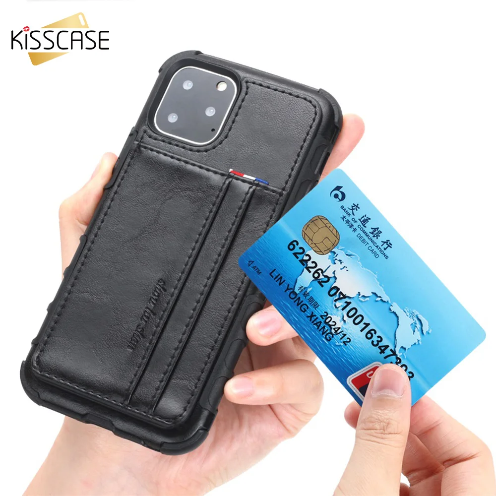 Кожаный чехол KISSCASE для Samsung Note 10 Plus 9 8 S10 S9 S8 с карманом карт + |