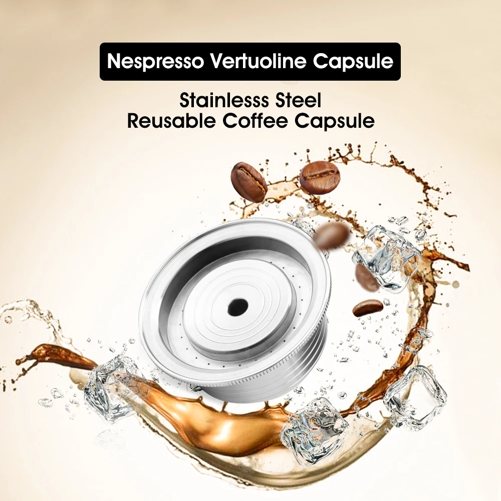 Refillable Coffee Capsule Pod Stainless Steel Coffee Filters For Nespresso Vertuoline GCA1& Delonghi ENV135 Machine