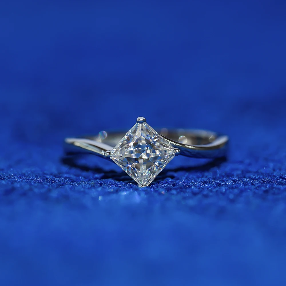 

JOVOVASMILE 5,5 мм 1ct женское кольцо с вырезами принцессы 18K ТВЕРДОЕ ЗОЛОТО классическое обручальное Золотое кольцо для свадьбы